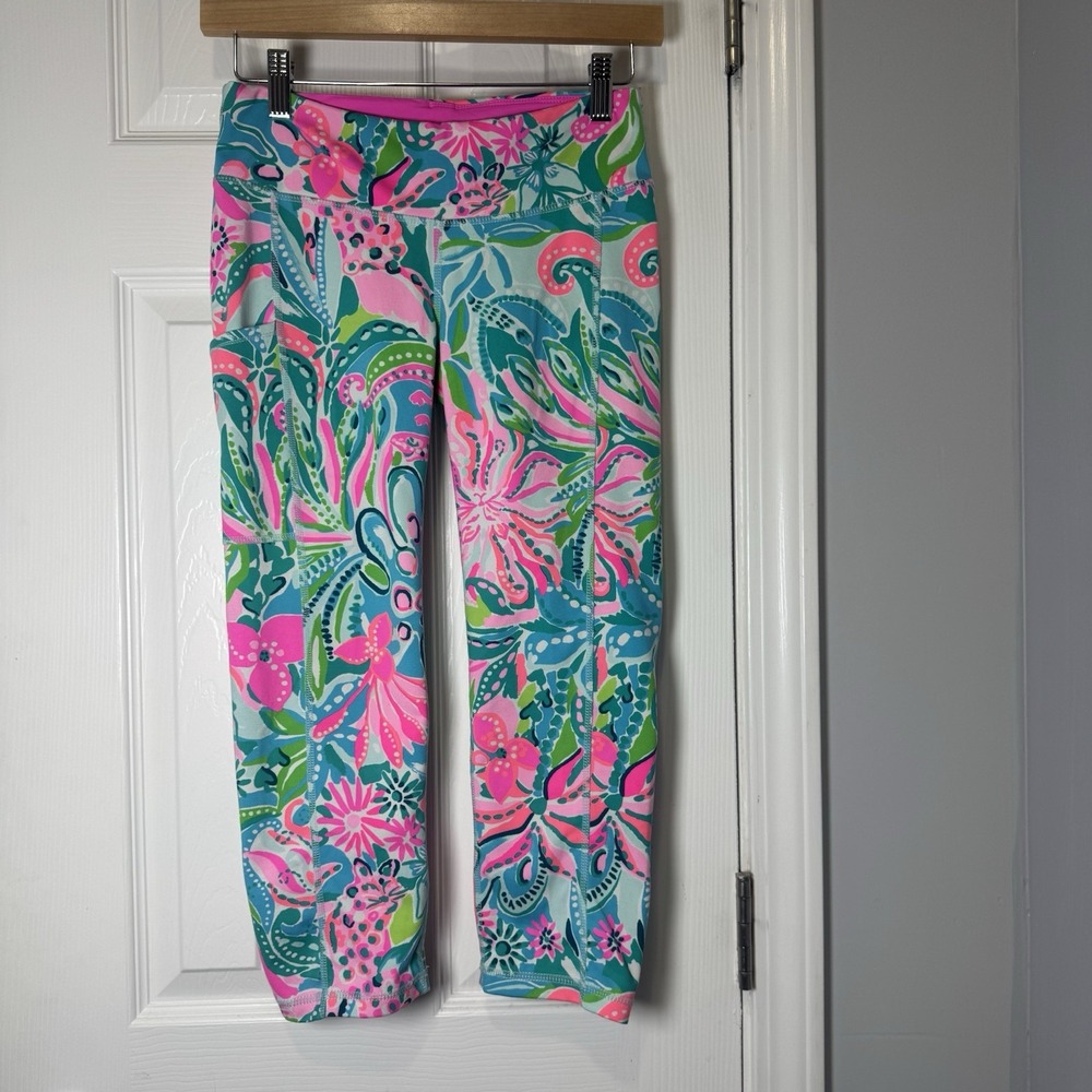 Lilly Pulitzer LUXLETIC Legging Women's Pants Size S Small Pink Blue
